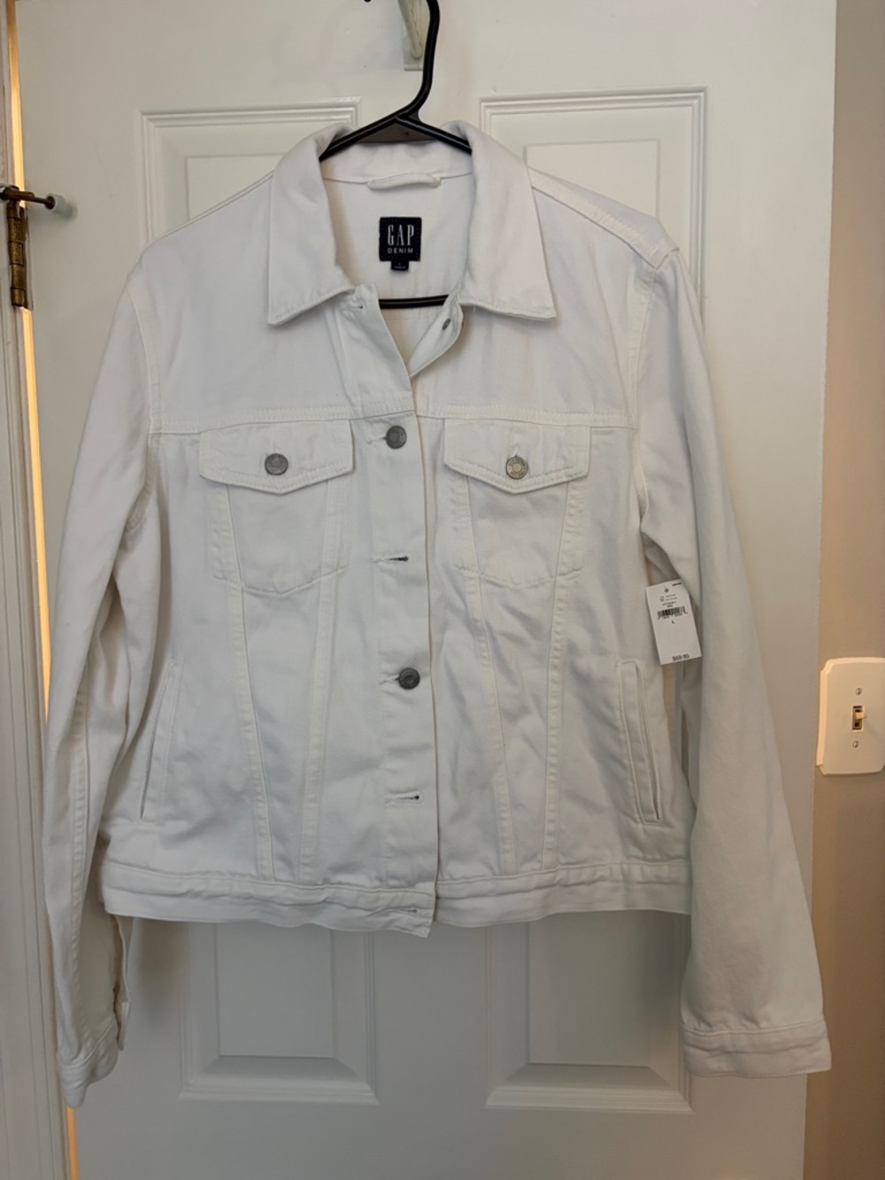 GAP White Women's Denim Jacket - Button-Front Jean Jacket